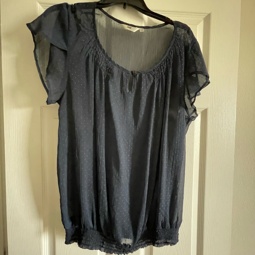 Elegant Navy Blue Women's Top